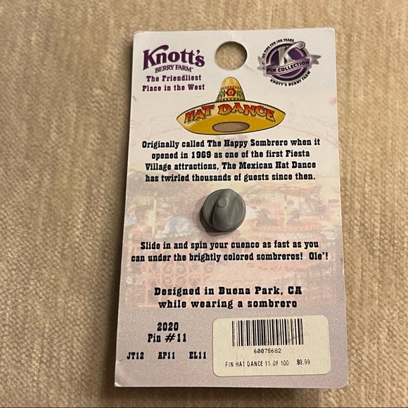 Knott’s Berry Farm 100th Anniversary Pin #11 Hat Dance The Happy Sombrero Ride - Picture 2 of 3